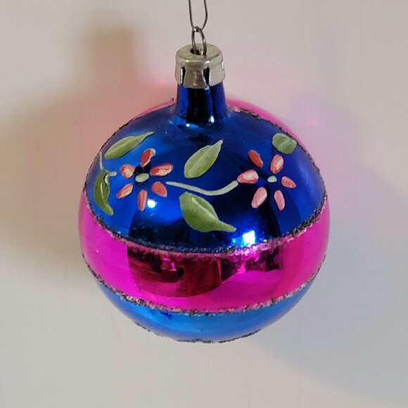 Vintage Shiny Brite Mercury Glass Atomic Flower MCM Christmas Ornament - Picture 2 of 7